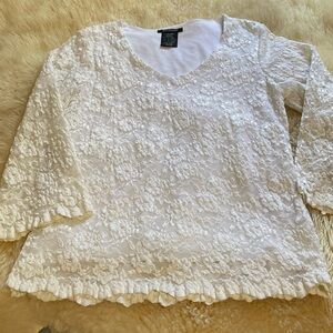 White lace overlay top size s